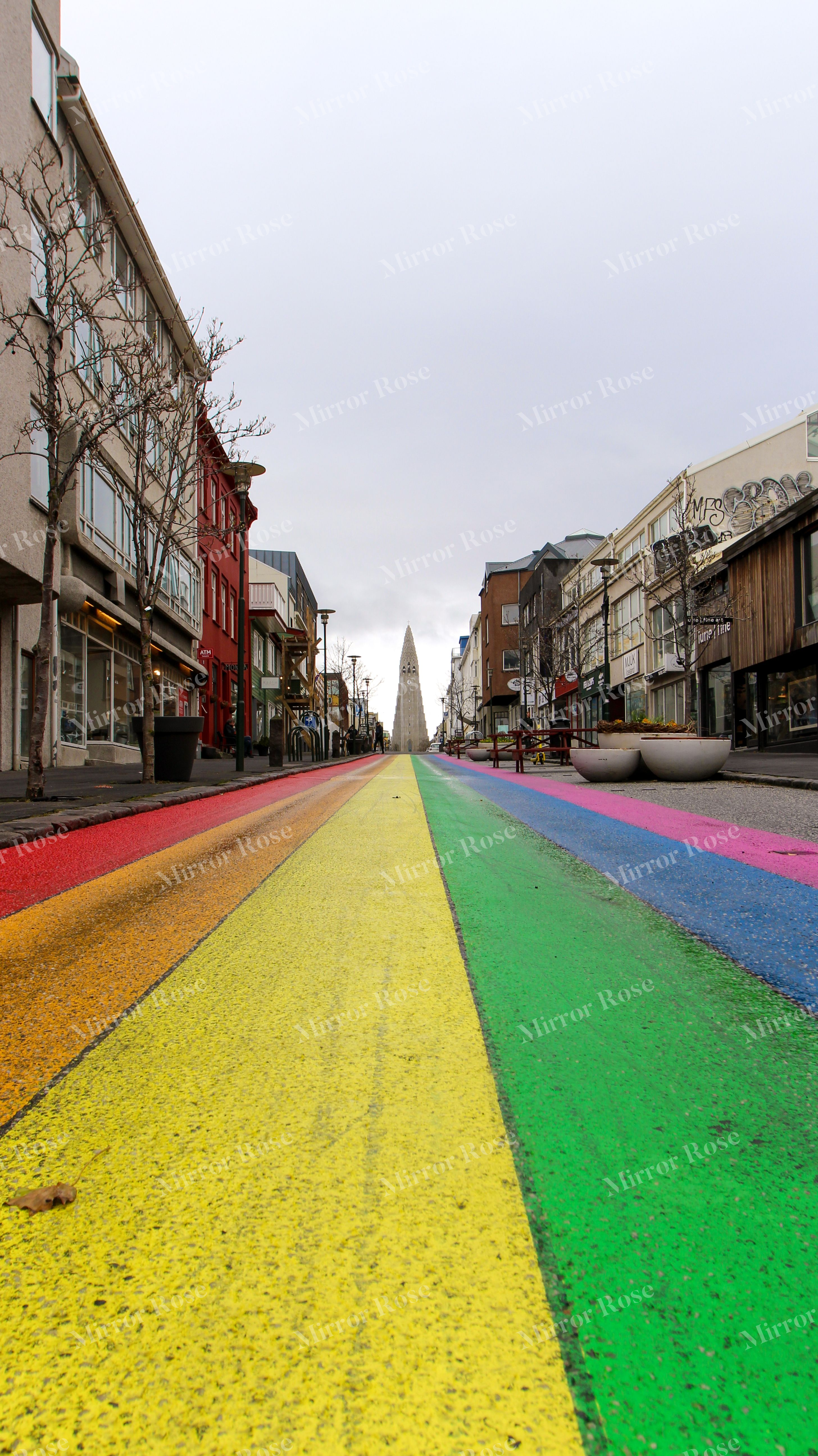 vibrant nordic streetscape with icelandic charm