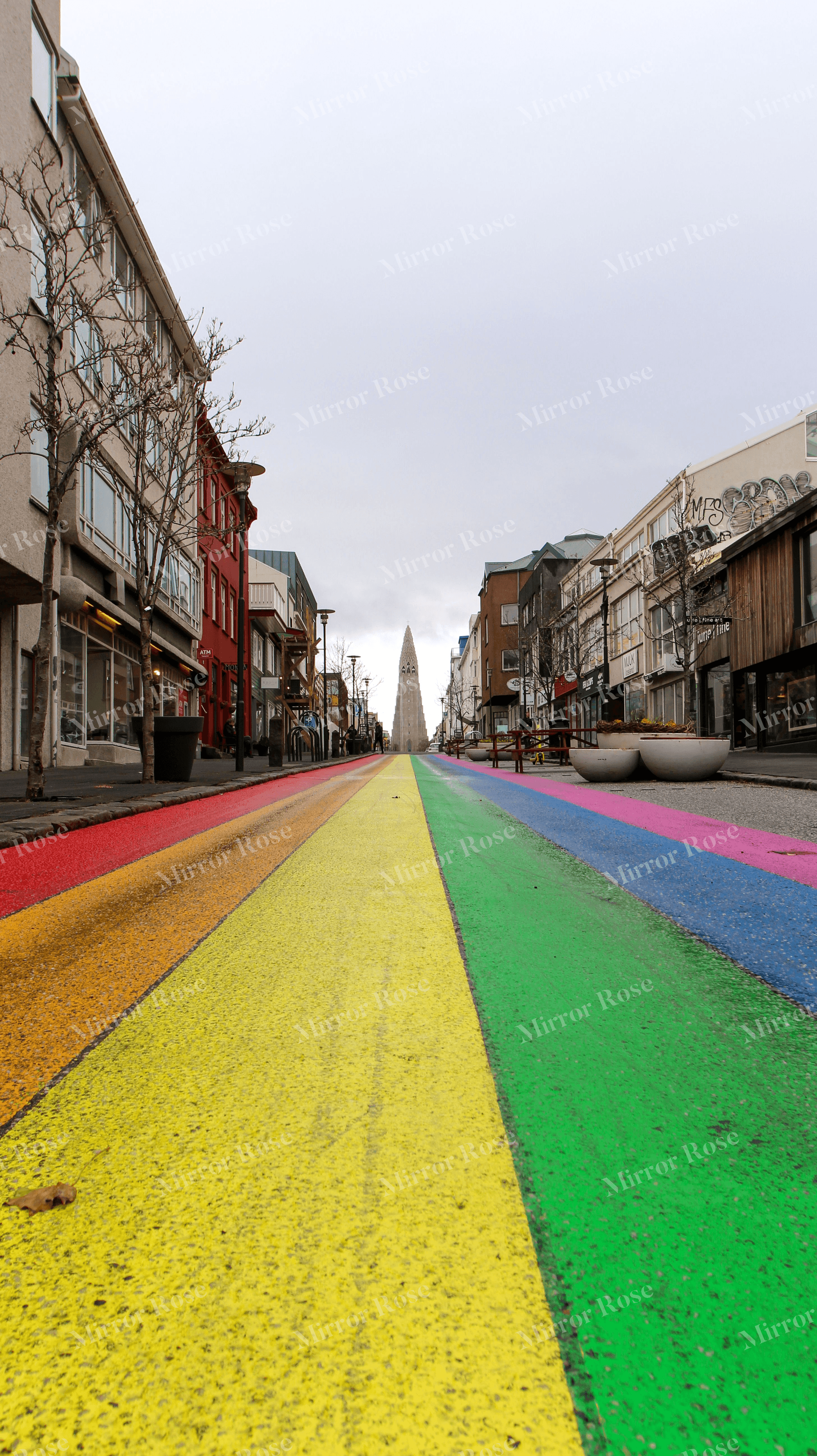 vibrant nordic streetscape with icelandic charm