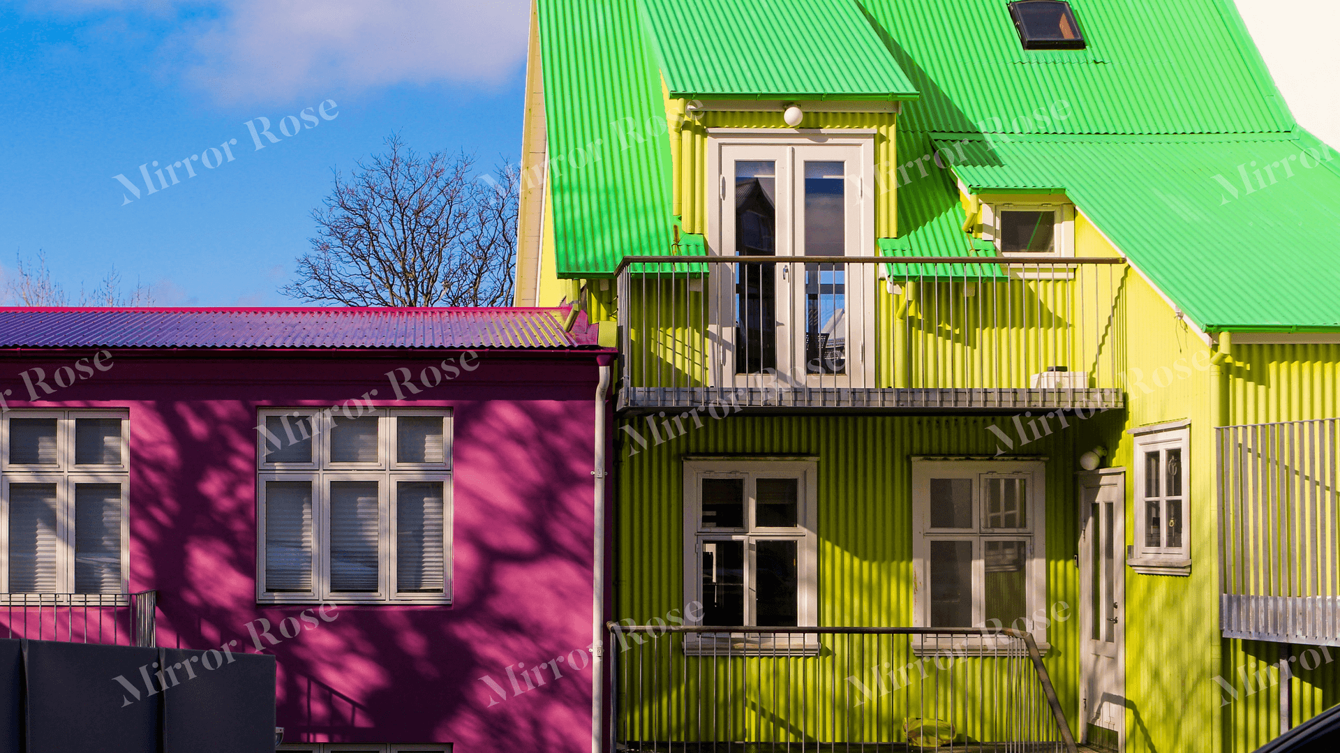 colorful nordic architecture in iceland