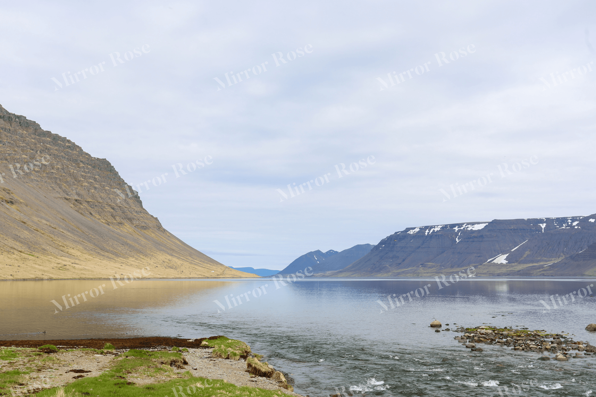 serene nordic landscape with icelandic mountains