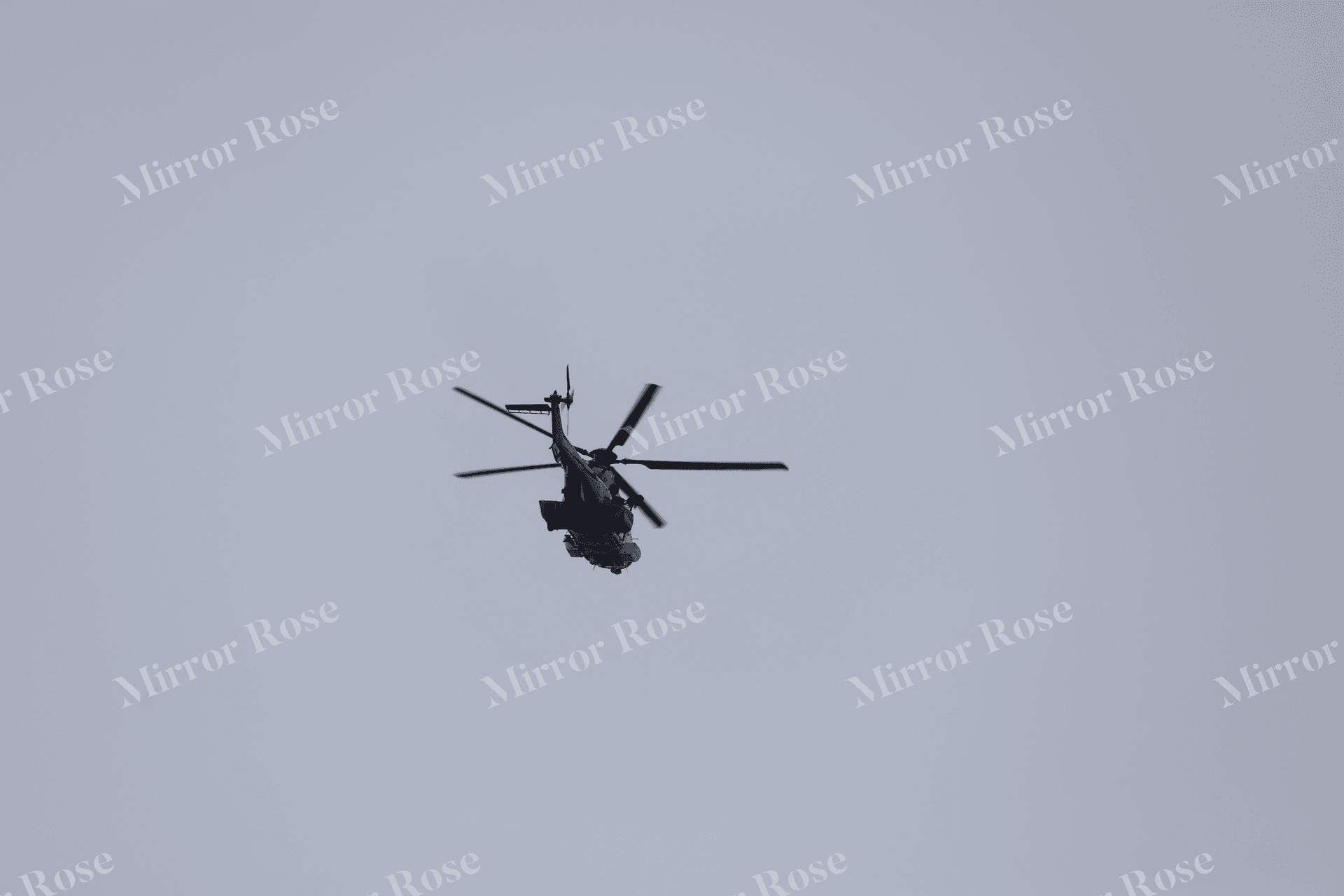 helicopter in a nordic sky